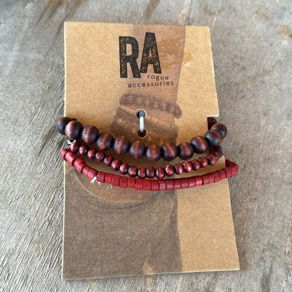 RA Rogue Accessories 3-Piece Men’s Wooden Beads Bracelets NWT‎ - Picture 2 of 5